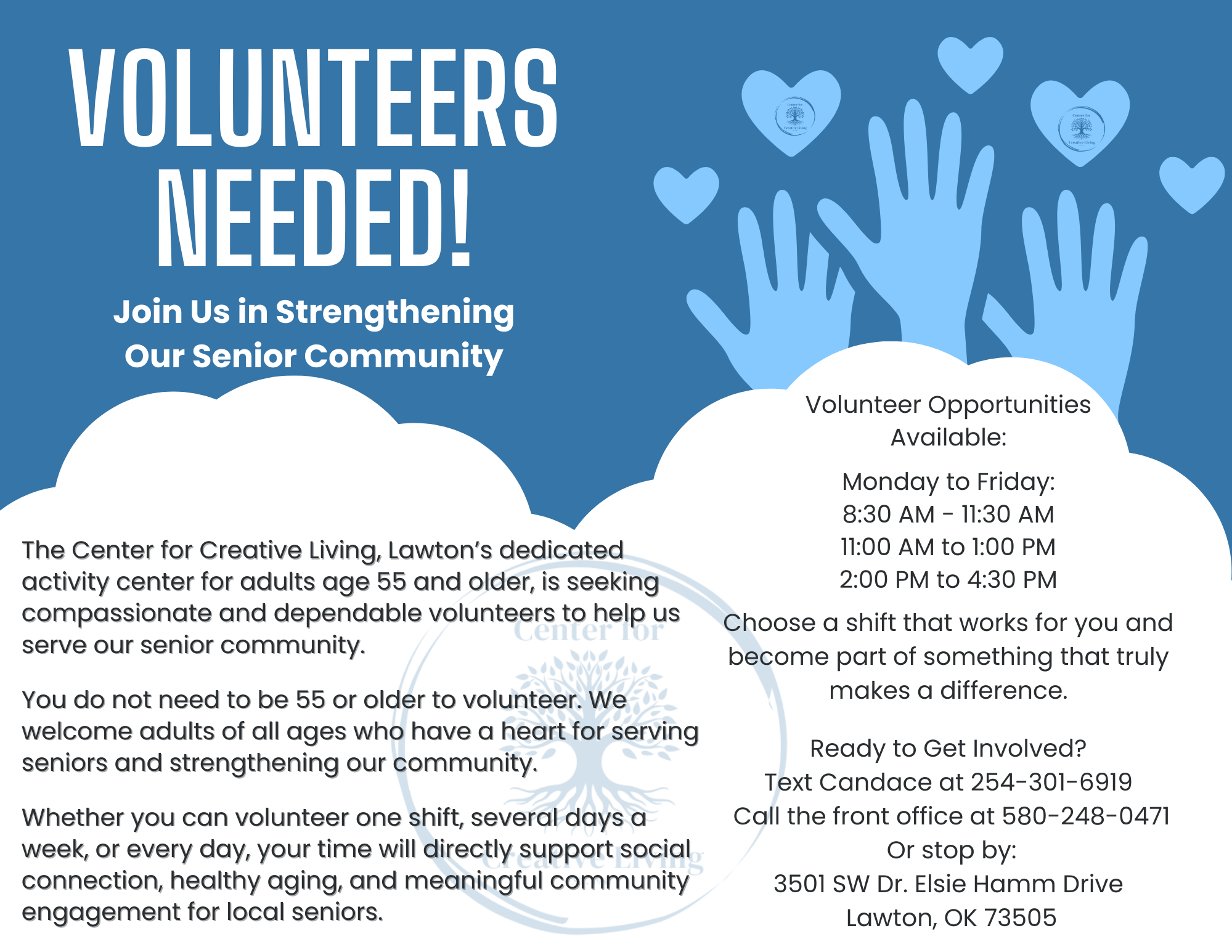 Volunteer opportunities flyer